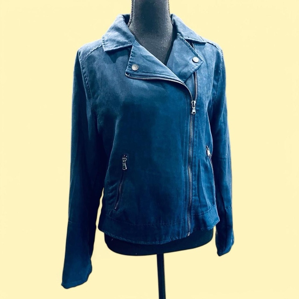 Blue Moto Shacket Lightweight Jacket Medium by Sears Fantastic